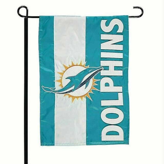 Miami Dolphins Striped Garden Flag