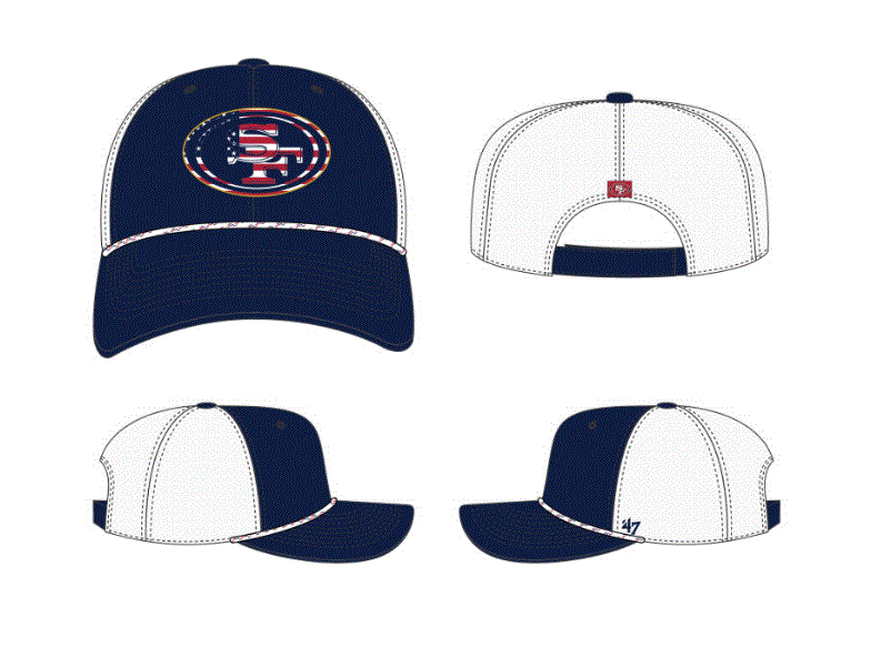 San Francisco 49ers - Navy Flag Fill Rope VLCRO Trucker Hat, 47 Brand