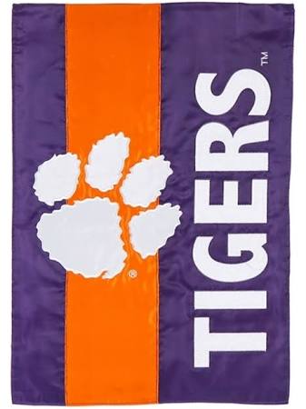 Clemson Tigers Striped Garden Flag