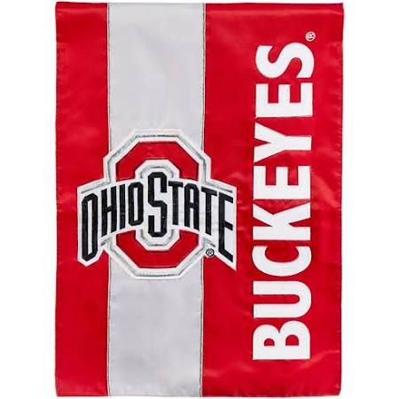 Ohio State Buckeyes Striped Garden Flag