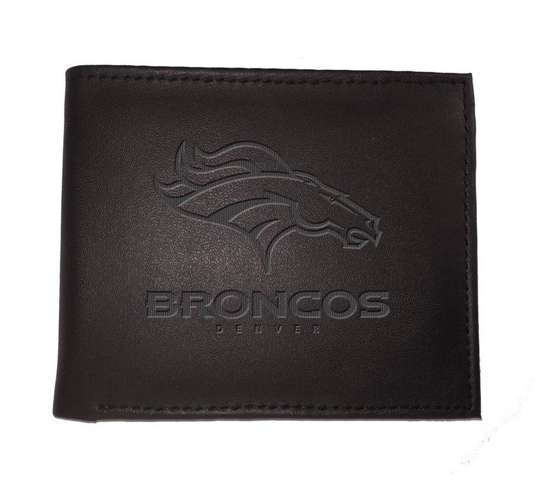 Denver Broncos Black Leather Bi-Fold Wallet