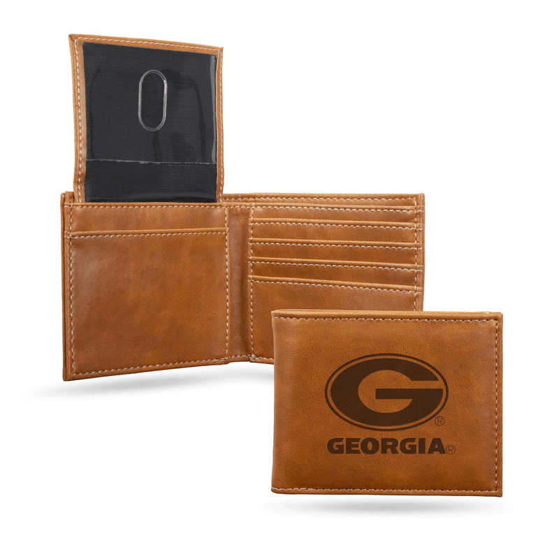 Georgia Bulldogs Laser Engraved Billfold Wallet