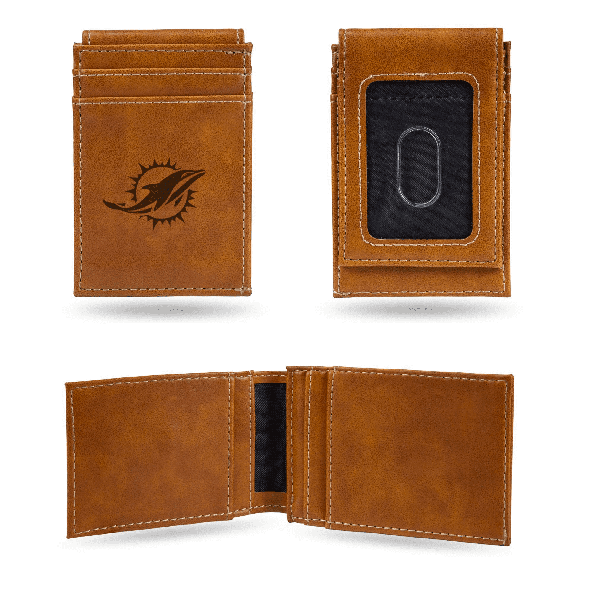 Miami Dolphins Laser Engraved Front Pocket Wallet