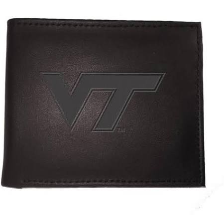 Virginia Tech Hokies Black Leather Bi-Fold Wallet