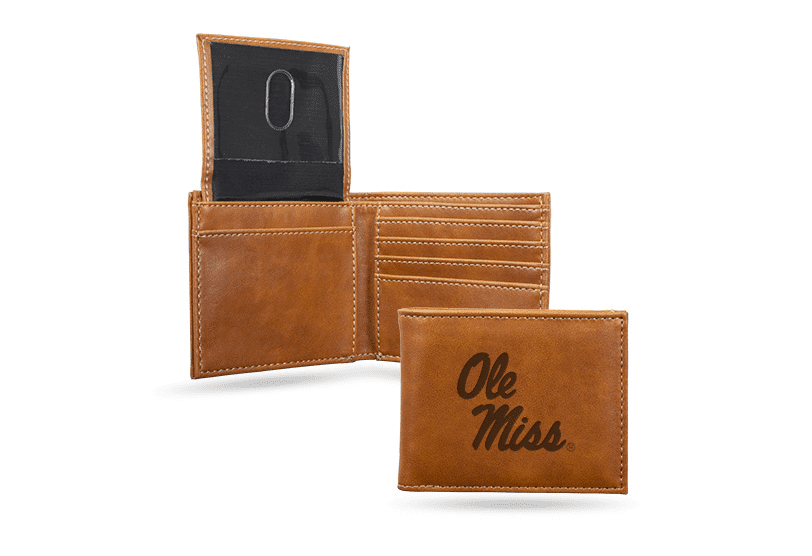 Ole Miss Rebels Laser Engraved Billfold Wallet