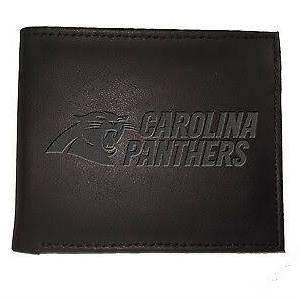 Carolina Panthers Black Leather Bi-Fold Wallet
