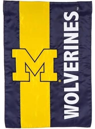 Michigan Wolverines Striped Garden Flag