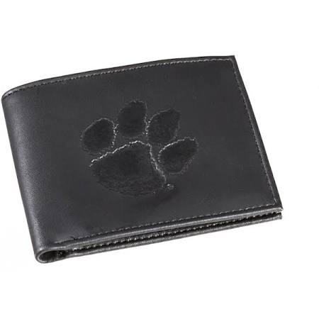 Clemson Tigers Black Leather Bi-Fold Wallet
