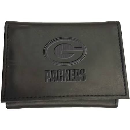 Green Bay Packers - Black Leather Trifold Wallet