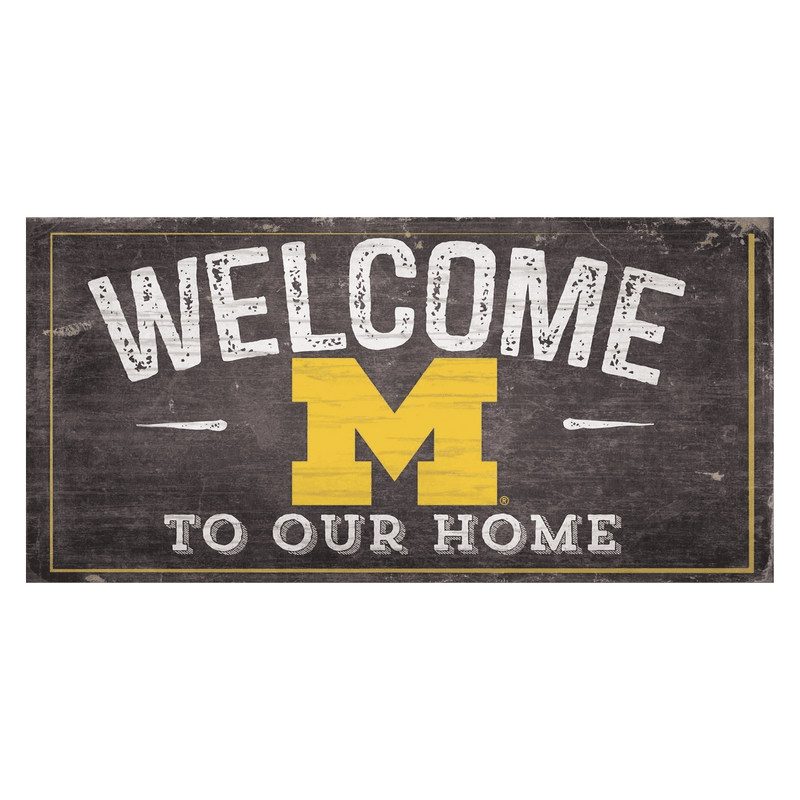 Michigan Woverines Welcome Distressed Sign