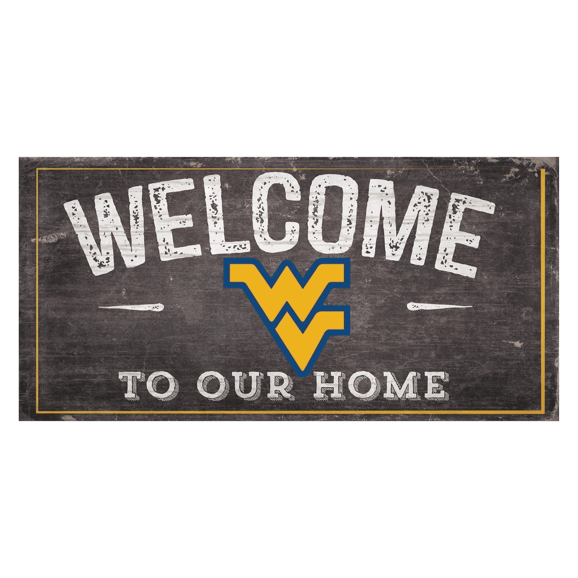 West Virginia Mountaineers Welcome Distressed Sign