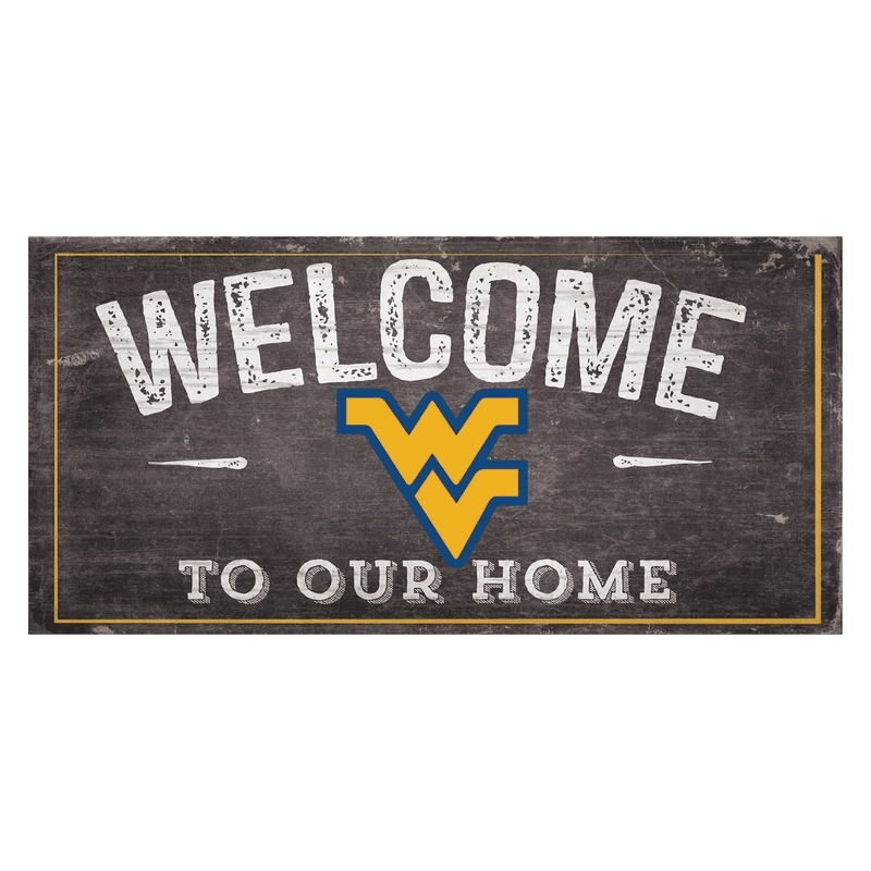 West Virginia Mountaineers Welcome Distressed Sign