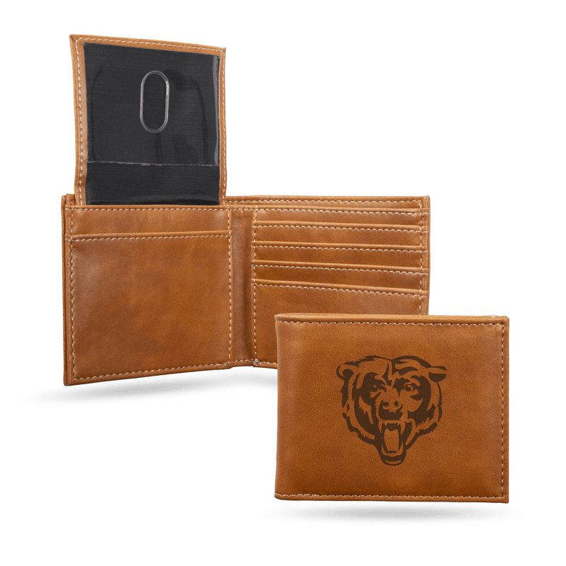 Chicago Bears Laser Engraved Billfold Wallet