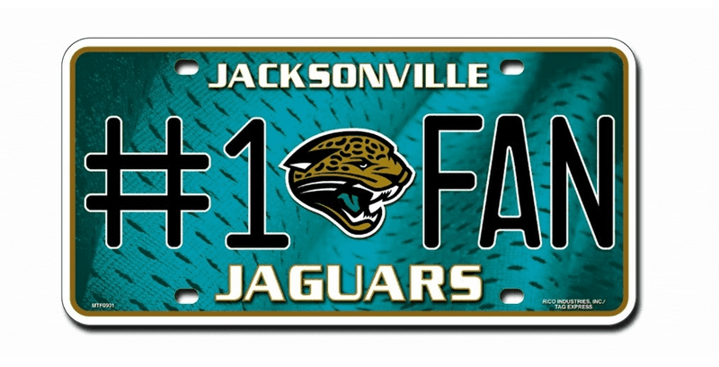 RICO Jacksonville Jaguars metal license plate