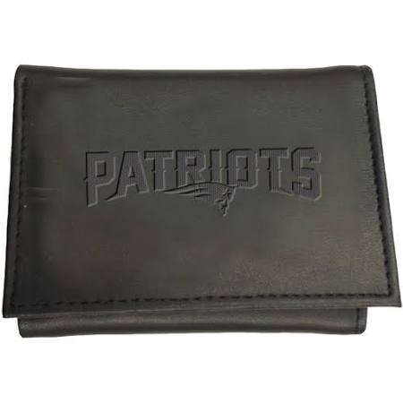 New England Patriots Black Leather Tri-Fold Wallet