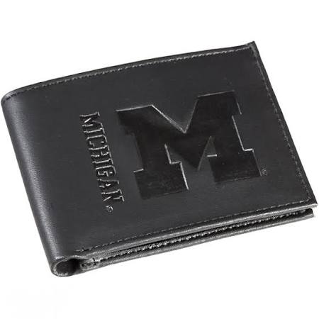 Michigan Wolverines Black Leather Bi-Fold Wallet
