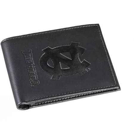 North Carolina Tar Heels Black Leather Bi-Fold Wallet