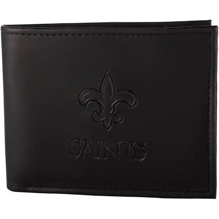 New Orleans Saints Black Leather Bi-Fold Wallet