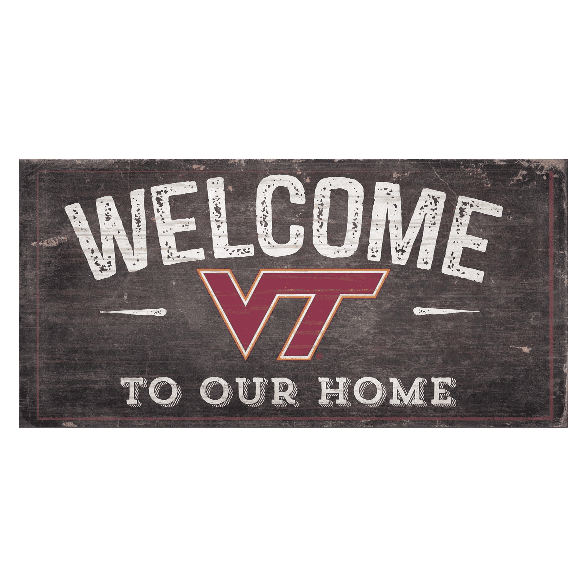 Virginia Tech Hokies Welcome Distressed Sign