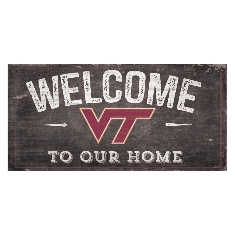 Virginia Tech Hokies Welcome Distressed Sign