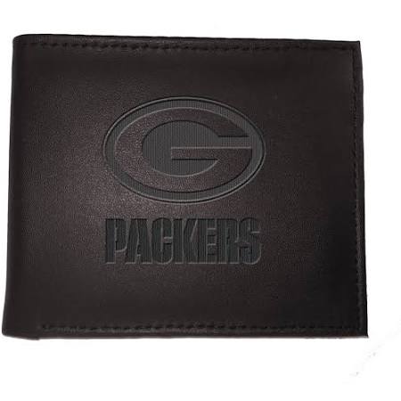 Green Bay Packers Black Leather Bi-Fold Wallet