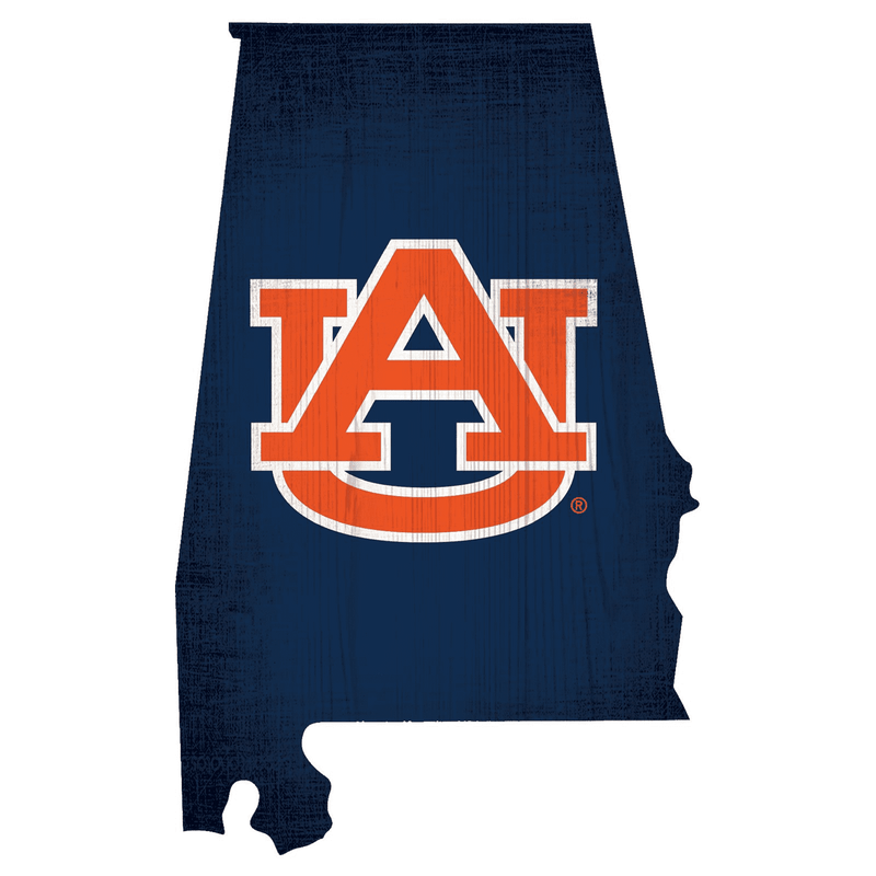 Auburn Tigers State Wood Sign