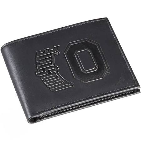 Ohio State Buckeyes Black Leather Bi-Fold Wallet