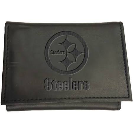 Pittsburgh Steelers Black Leather Tri-Fold Wallet