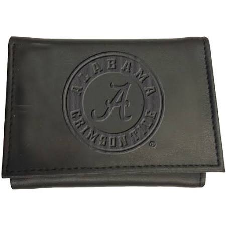 Alabama Crimson Tide Black Leather Tri-Fold Wallet