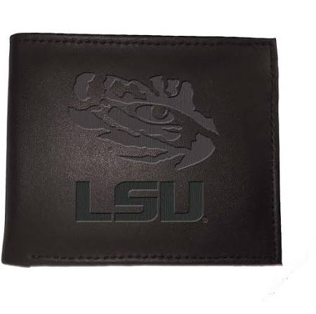 LSU Tigers Black Leather Bi-Fold Wallet