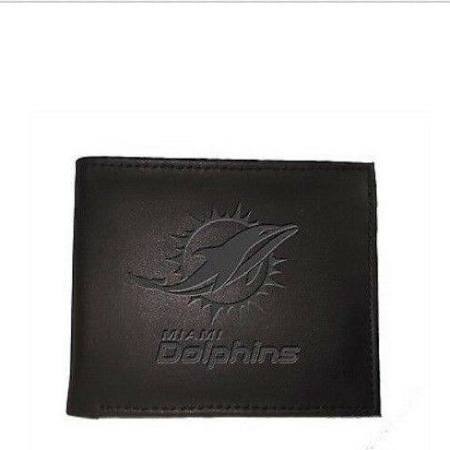 Miami Dolphins - Leather Black Bifold Wallet