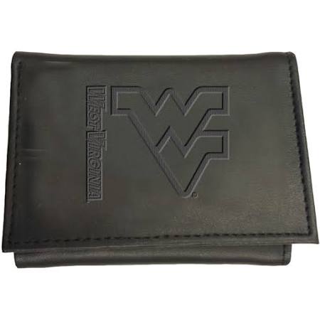 West Virginia Mountaineers Black Leather Tri-Fold Wallet