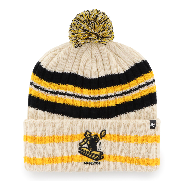 Pittsburgh Steelers - Legacy Natural Hone Cuff Knit Beanie with Pom, 47 Brand