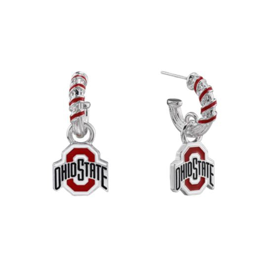 Ohio States Buckeyes - Candy Cane Earrings