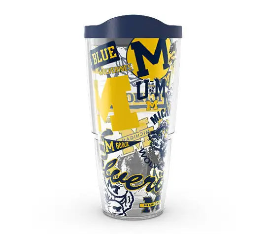 Michigan Wolverines - All Over Plastic Tumbler