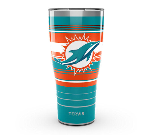 Miami Dolphins - NFL Hype Stripes Stainless Steel Tumbler