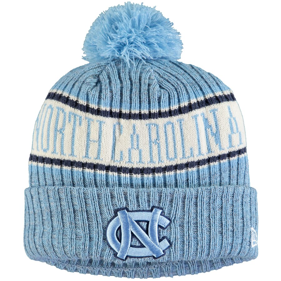 Carolina Blue North Carolina Tar Heels Cuffed Knit Hat with Pom