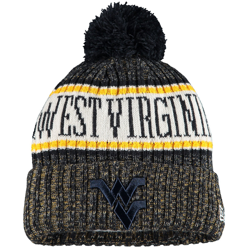 West Virginia Mountaineers Navy Cuffed Knit Hat with Pom