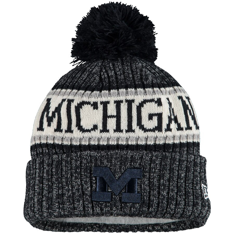 Michigan Wolverines Team Logo Sport Cuffed Knit Hat with Pom