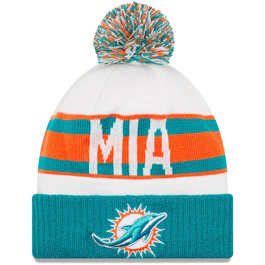 Miami Dolphins - Retro Cuffed Knit Hat with Pom, New Era