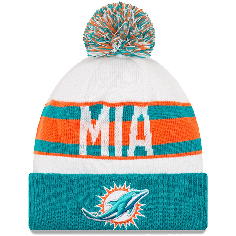Miami Dolphins - Retro Cuffed Knit Hat with Pom, New Era
