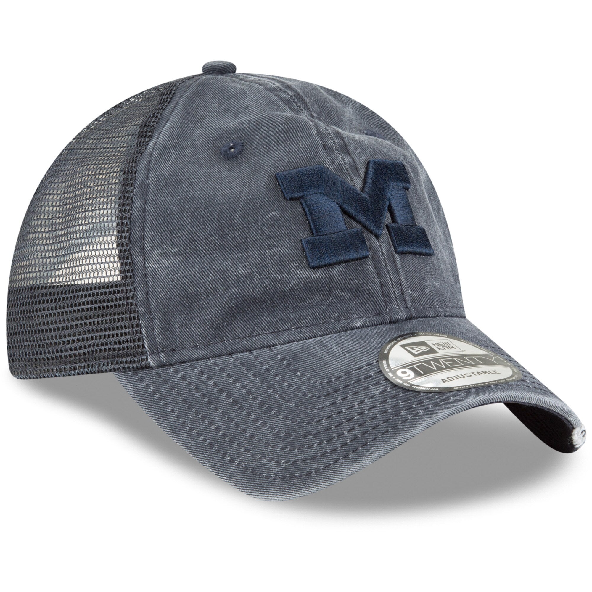 Michigan Wolverines Tonal Washed Trucker 9TWENTY Adjustable Hat - Navy