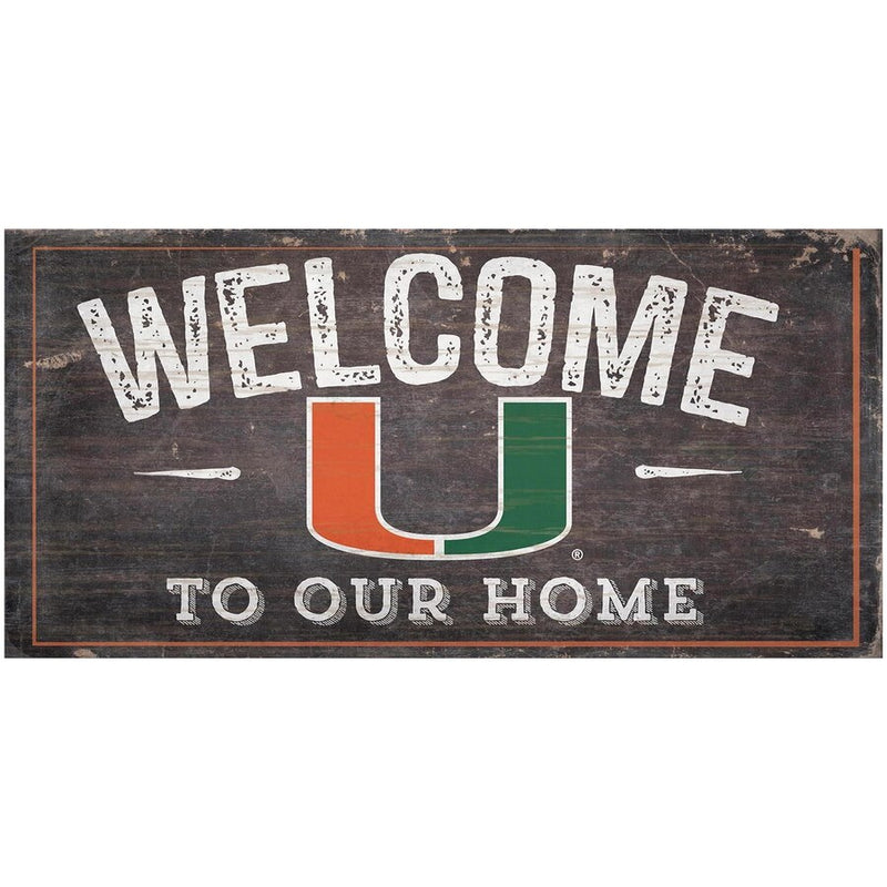 Miami Hurricanes Welcome Distressed Sign