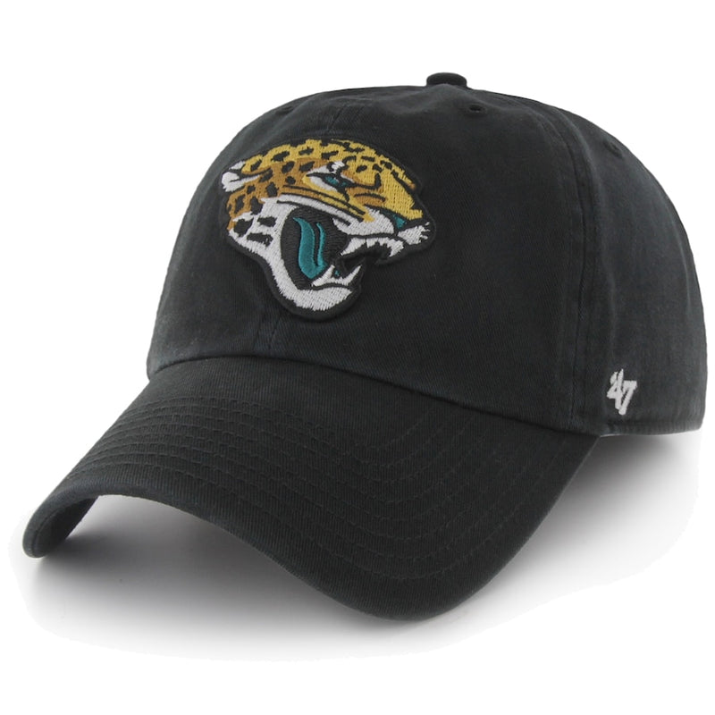 Jacksonville Jaguars - New Black Logo Brand Clean Up Adjustable Slouch Hat, 47 Brand