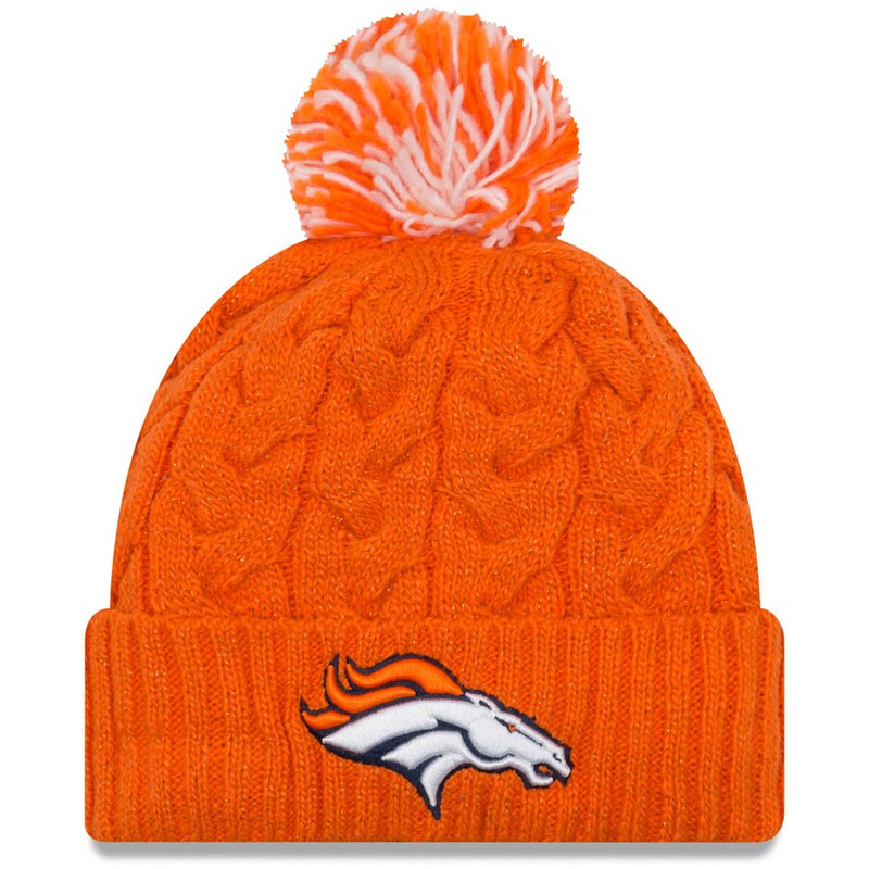 Denver Broncos - Cozy Cable Cuffed Knit Hat with Pom, New Era