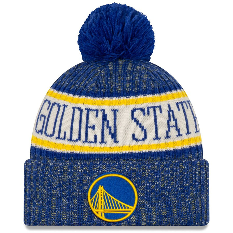 Golden State Warriors New Era Royal Sport Cuffed Knit Hat with Pom
