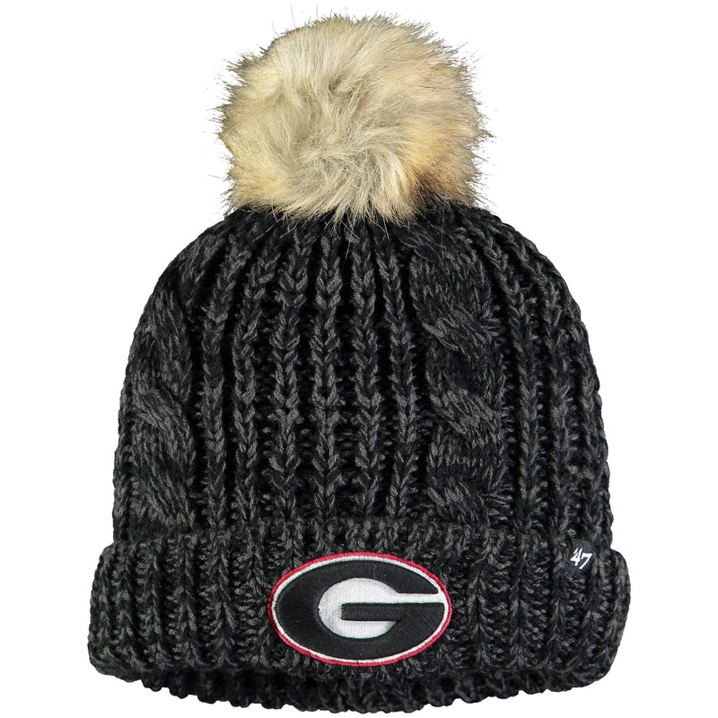 Georgia Bulldogs Women's Meeko Cuffed Pom Knit Hat - Black