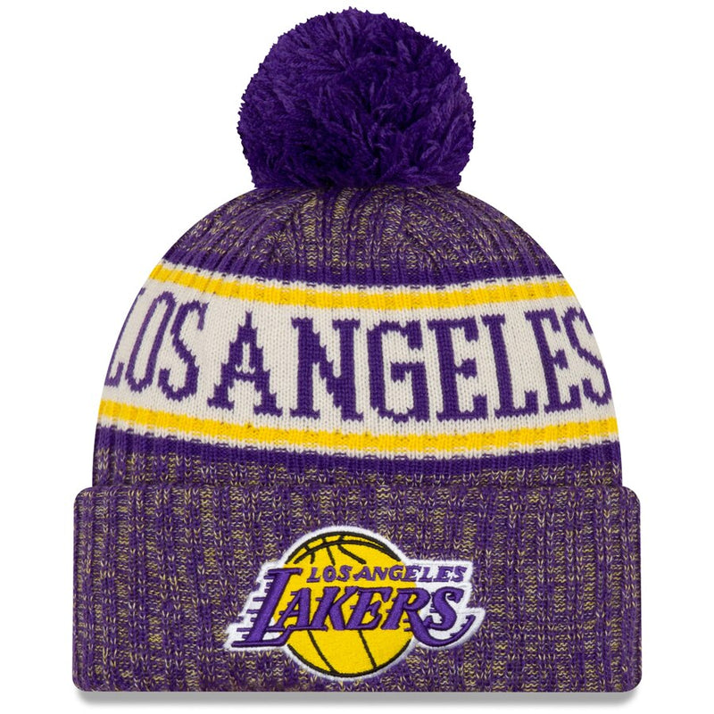 Los Angeles Lakers New Era Purple Sport Cuffed Knit Hat with Pom