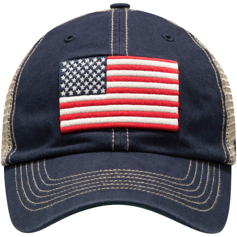 Operation Hat Trick (OHT) - Military Appreciation Flag Trawler NCAA Clean Up Trucker Adjustable Hat, 47 Brand