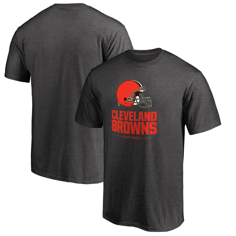 Cleveland Browns - NFL Pro Line Team Lockup Logo Charcoal T-Shirt
